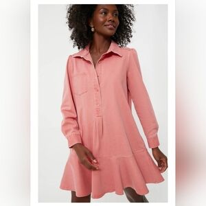 Tuckernuck Coral Callahan Shirt Dress